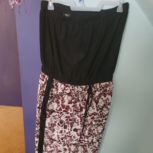 Plus size strapless romper